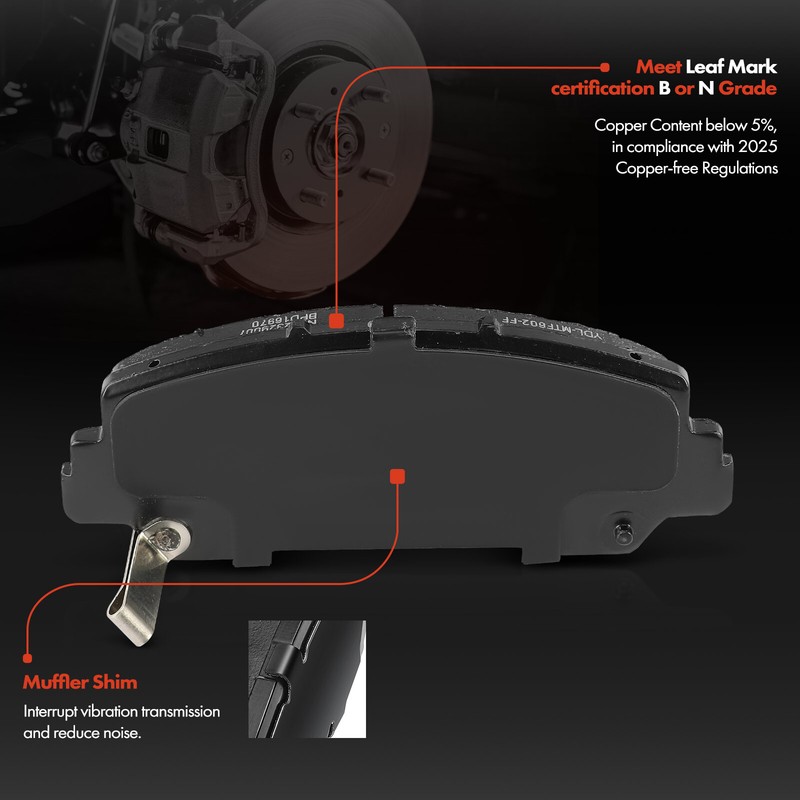 6Pcs Disc Brake Rotor & Brake Pad for Acura RLX 2014-2020 Front Side JBR1588XPR gallery