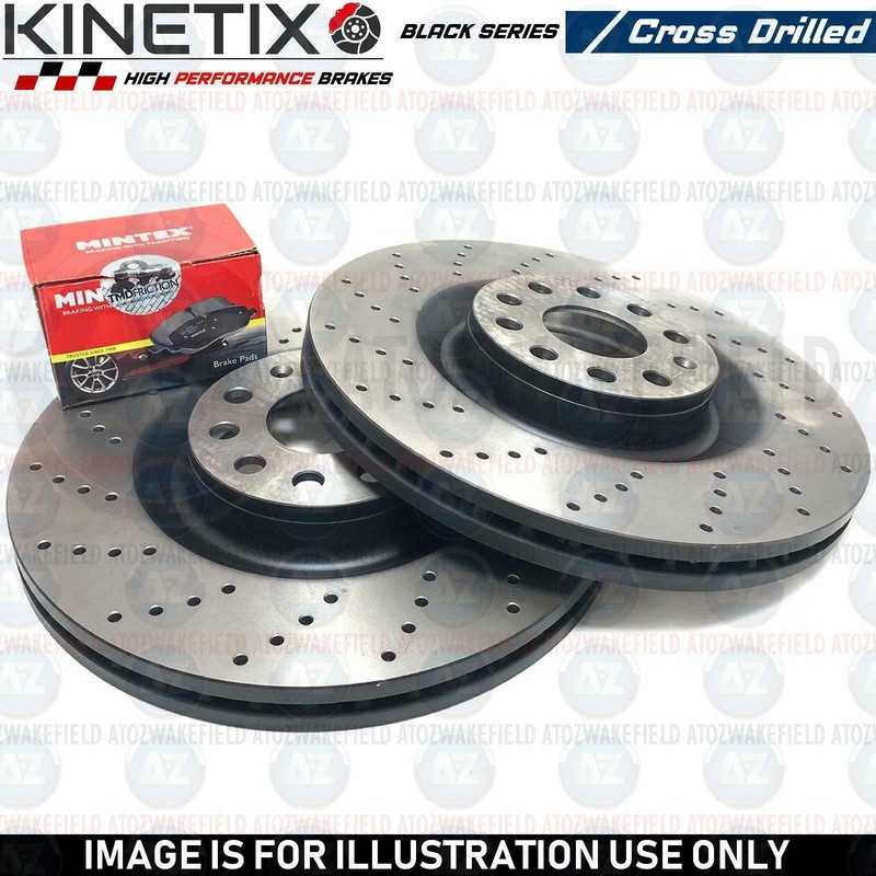 FOR AUDI A6 3.0 TDI LEMANS FRONT CROSS DRILLED BRAKE DISCS MINTEX PADS 347mm