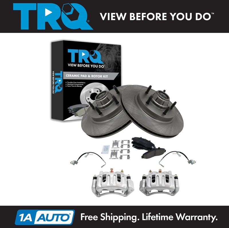 TRQ Front Brake Pad & Rotor Kit Ceramic For 1997-1998 Ford F-150