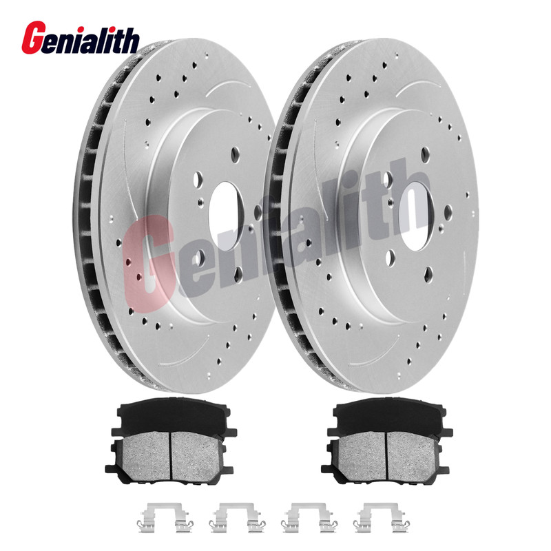 Front Drilled Slotted Brake Rotors Pads For Lexus RX400h RX330 RX350 2004-2008