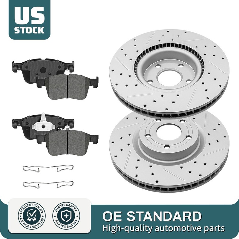 Front Brake Disc Rotors & Ceramic Pads For 2020-2024 Ford Escape Lincoln Corsair