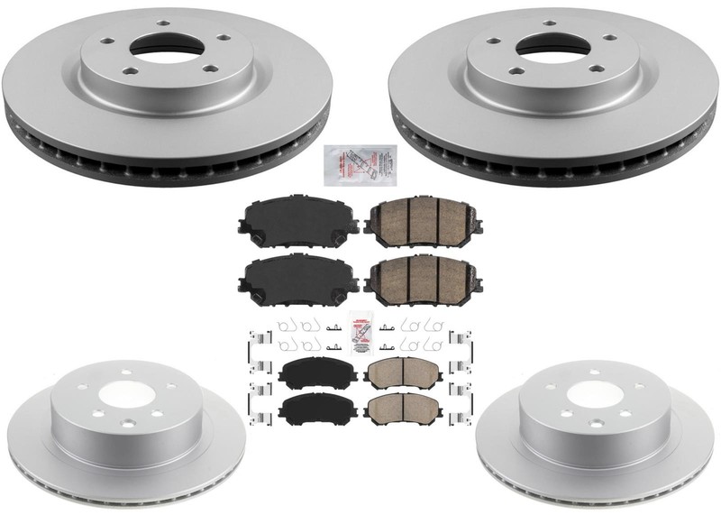 AmeriBRAKES GEO Coated Disc Brake Rotors & Pads Fits Nissan Rogue 2021-2023