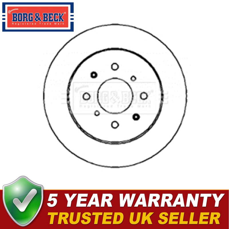 Borg & Beck Rear 1x Brake Disc Fits Honda Civic 1998-2005 42510ST3E00