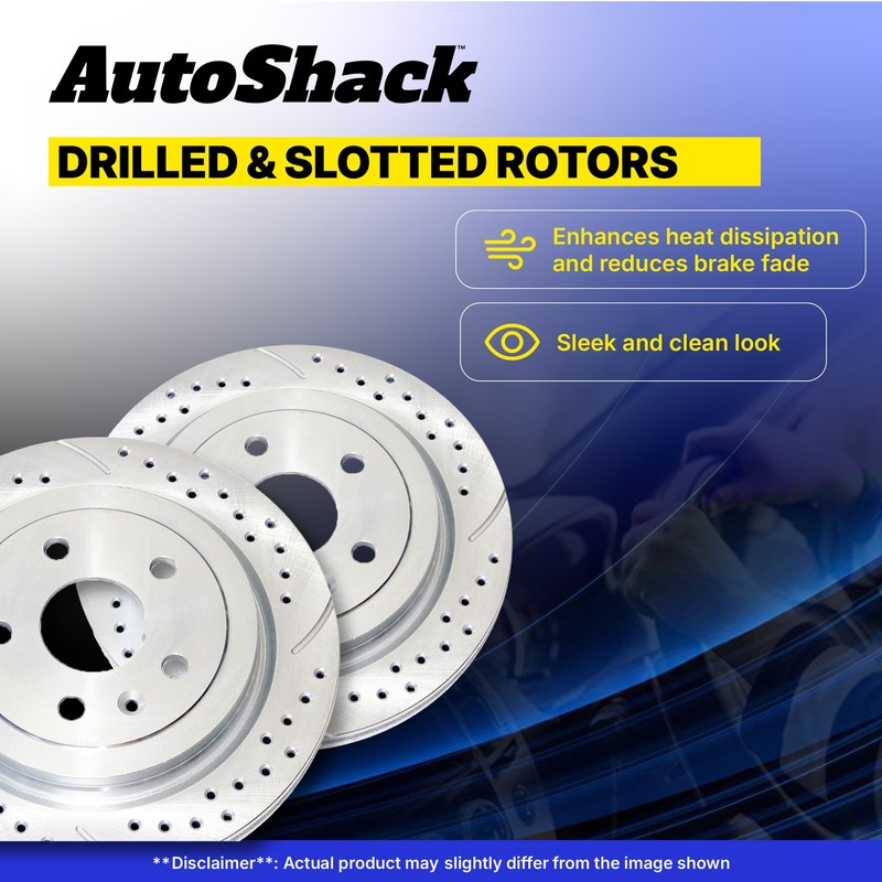 Front Rear Drilled Slotted Brake Rotors Set for Ford, Fusion 2013-2020 gallery