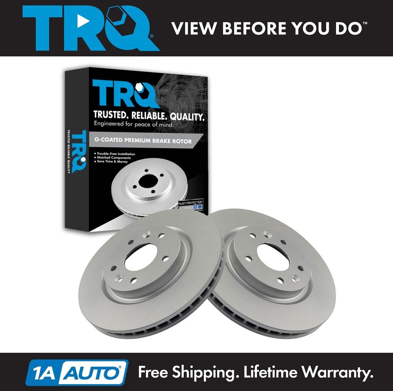 TRQ Front G-Coated Brake Rotor Driver & Passenger Side Pair for Nissan