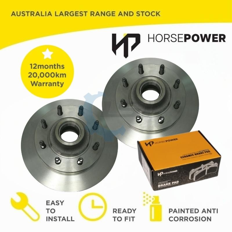 Front Brake Pads and Rotors Set Hub Type for Ford F350 5.4L 6.0L 6.2L 6.4L 7.3L