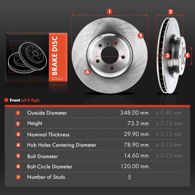 Front Disc Brake Rotors for BMW 335i 2007-2013 335xi 335d 335is 335i xDrive X1 gallery
