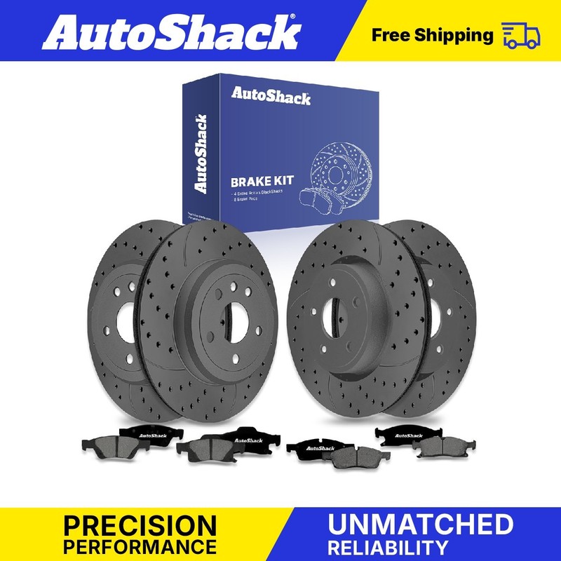 Front Rear Drilled Slotted Brake Rotors Pad for Jeep, Grand Cherokee 11-17, 21