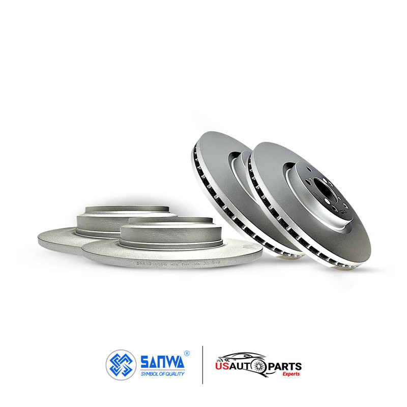 FRONT AND REAR BRAKE ROTOR SET GEOMET COATED FOR ACURA TL 2009 - 2014 gallery