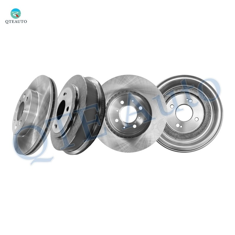 4 Front 261.5mm Brake Disc Rotors-Rear 239.1mm Brake Drum To 2007 2008 Honda FIT