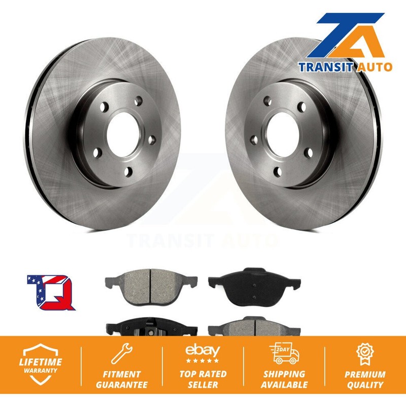 Disc Brake Rotors And Semi-Metallic Pads Front Kit For Ford Focus C-Max