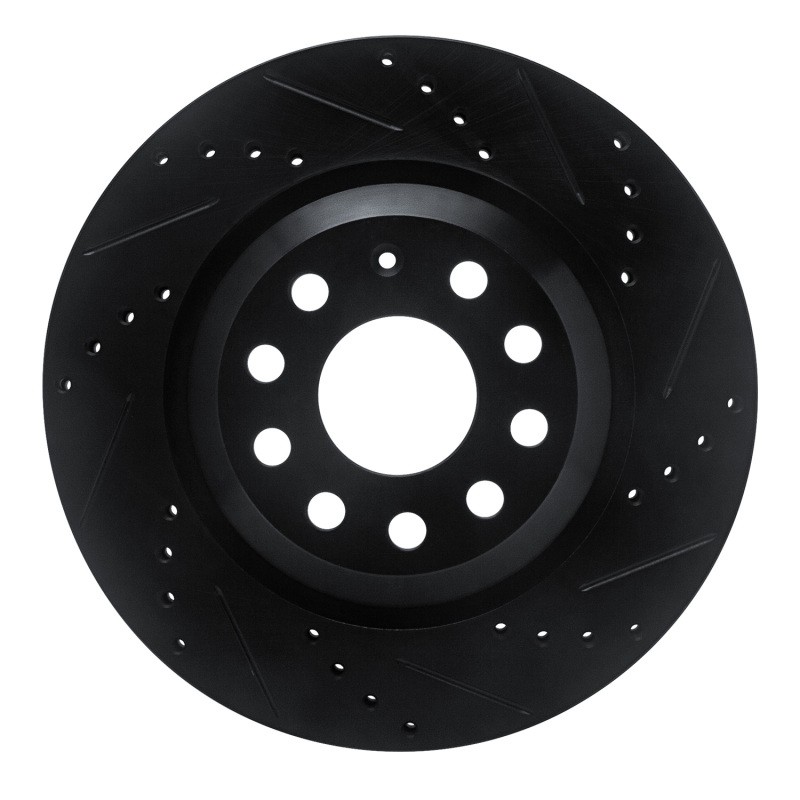 DFC 633-74030R Rear Right Drilled & Slotted Brake Rotor for Volkswagen & Audi
