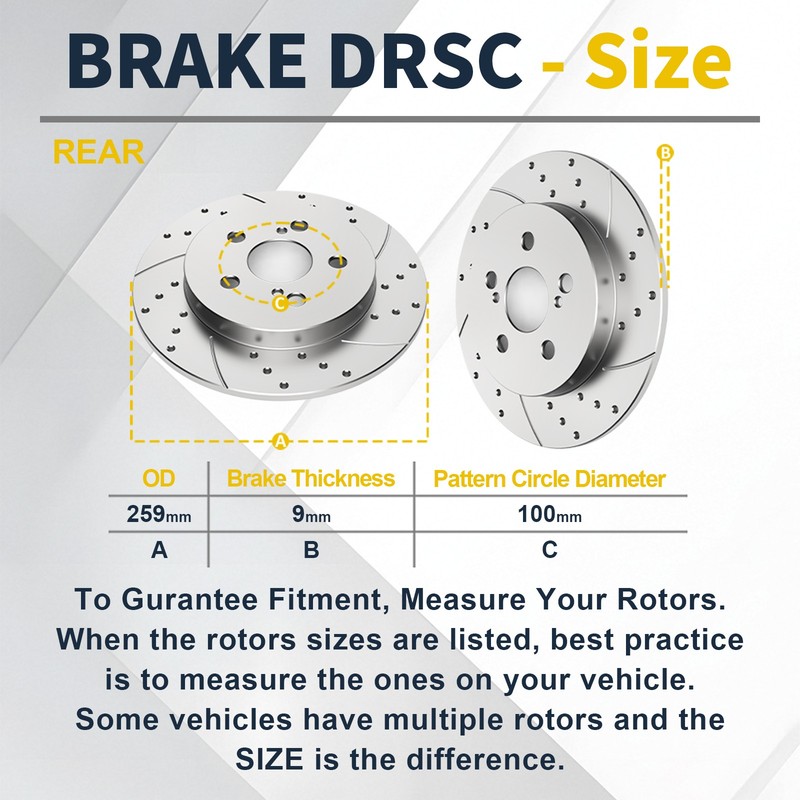 Front and Rear Brake Rotors Pads Fit for Toyota Matrix 2009-2014 1.8L FWD ONLY gallery