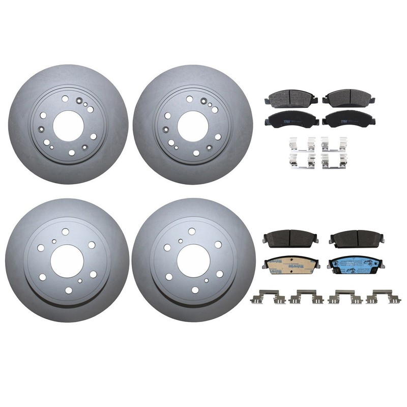 Front & Rear Brake Kit Disc Rotors TRW Pro Metallic Pads For Cadillac Chevy GMC gallery
