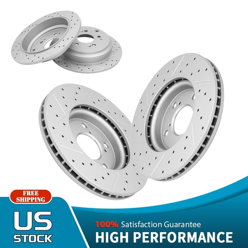 Front + Rear Disc Brake Rotors for 2005 2006 2007 2008 -2010 Honda Odyssey