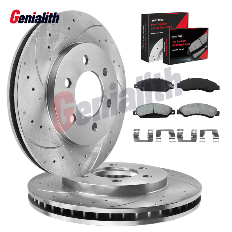 Front Drilled Rotors Brake Pads for Chevy Tahoe Silverado GMC Sierra 1500