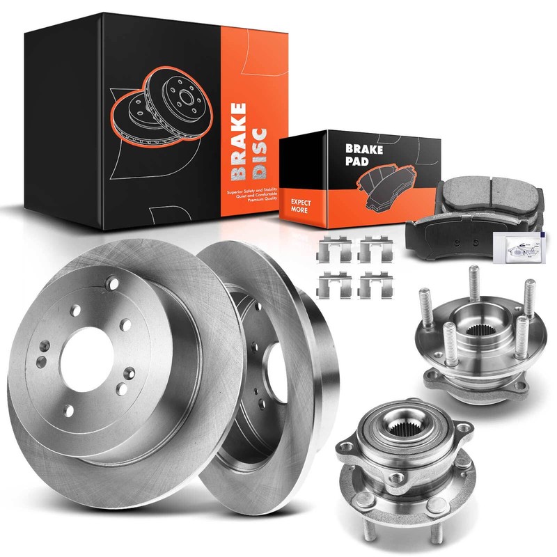 Disc Brake Rotor & Ceramic Pad Wheel Hub for Hyundai Santa Fe 2007-2009 AWD Rear