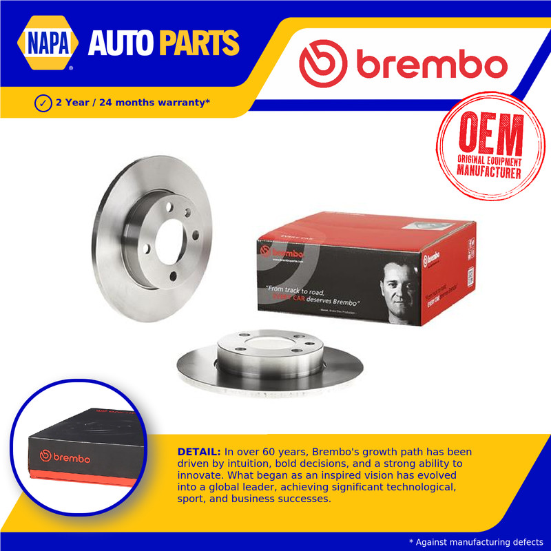 2x Brake Discs Pair Solid fits VW PASSAT 33B 1.8 Rear 86 to 97 239mm Set Brembo