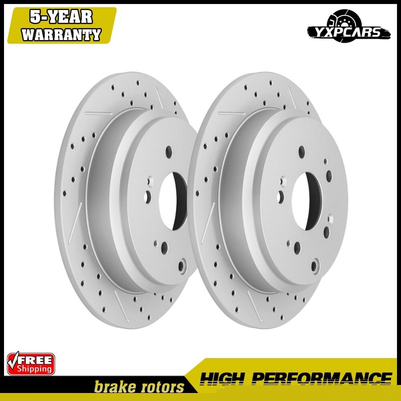 12.31″ Rear Drilled & Slotted Brake Rotors for 2005-2008 2009 2010 Honda Odyssey