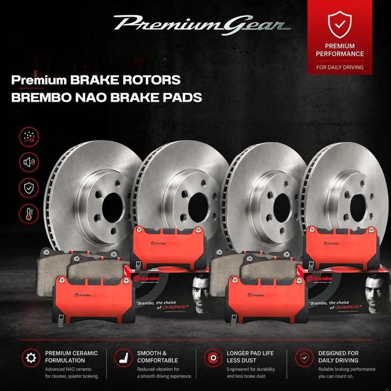 Front+Rear Disc Rotors+Brembo NAO Brake Pads for Suzuki Swift FZ NZ 2012-2017