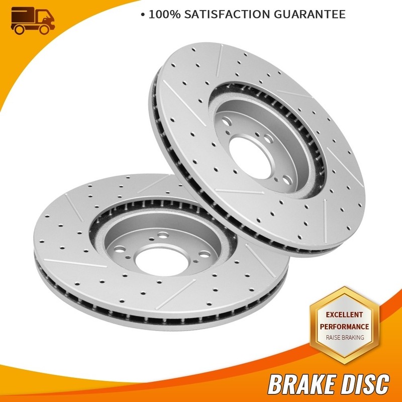 Front Drilled Slotted Disc Brake Rotors for Honda Pilot Acura MDX ZDX RLX 3.5L