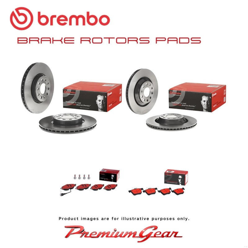 Front+Rear Brembo UV Coated Disc Rotors+NAO Pads for VW Passat 3G2(B8) 16-23