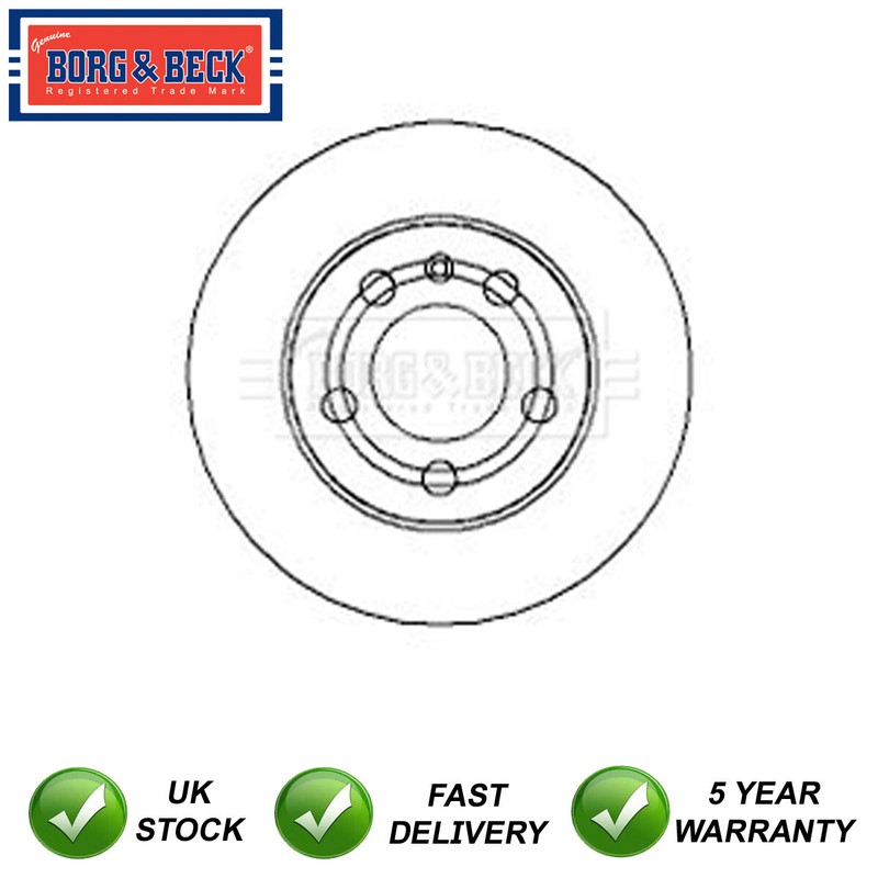 1x Brake Disc Rear Borg & Beck Fits VW Golf Audi TT 1.8 1.9 TDi 2.0 1J0615601D