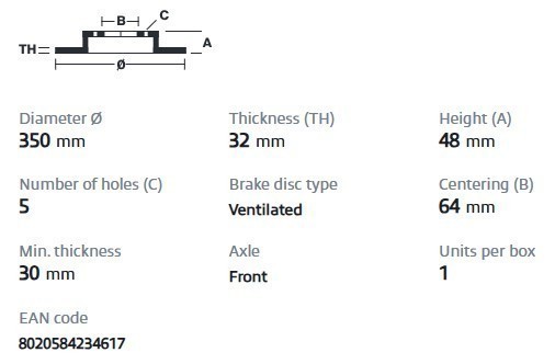 Brembo 09.D064.11 Prime UV Coated PVT Brake Rotors - Front Pair gallery
