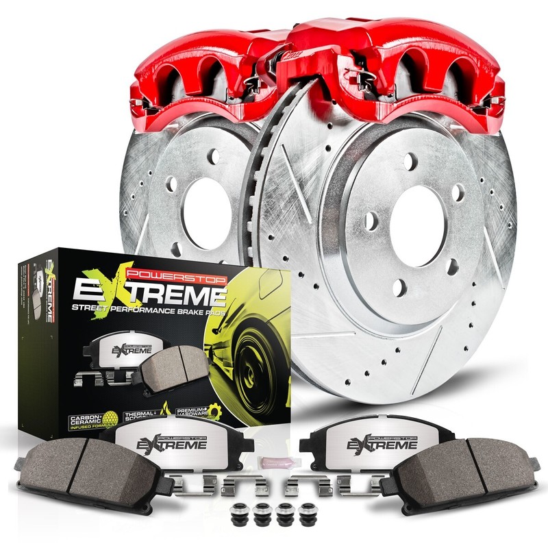 KC1558-26 Powerstop Brake Disc and Caliper Kits 2-Wheel Set Rear for Chevy Olds