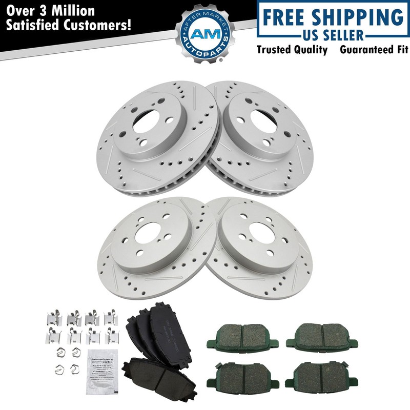 Front & Rear Posi Ceramic Brake Pad & Performance Rotor Kit for Toyota Lexus