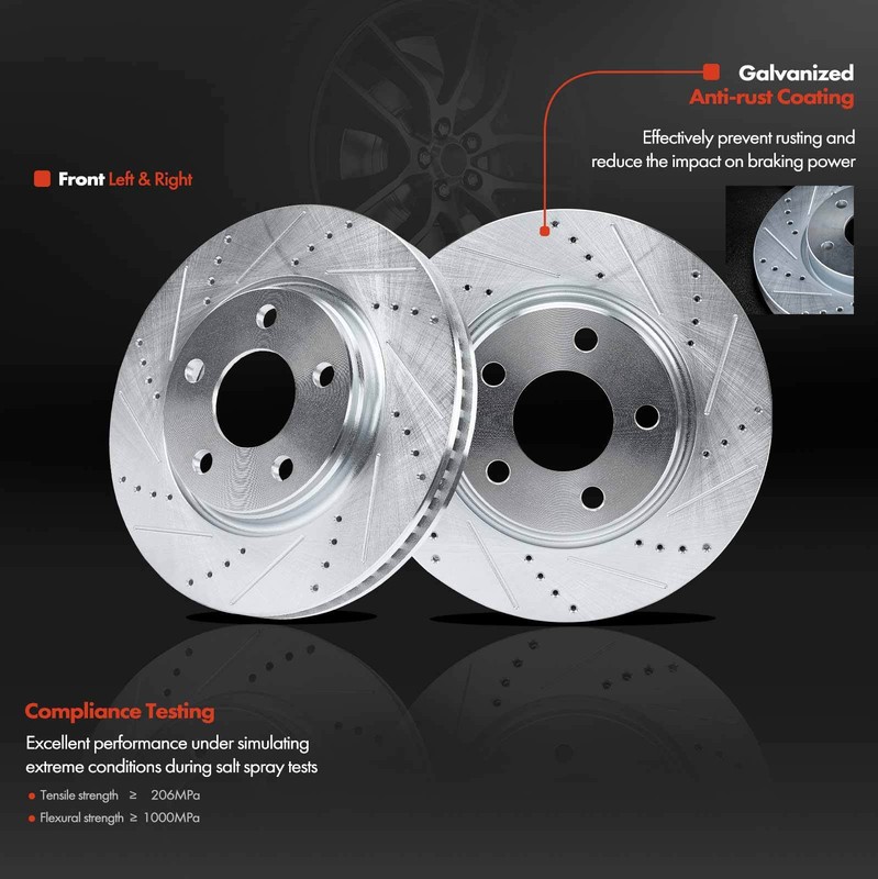 Front Drilled Brake Rotor & Ceramic Pads for Buick LaCrosse Chevrolet Pontiac gallery