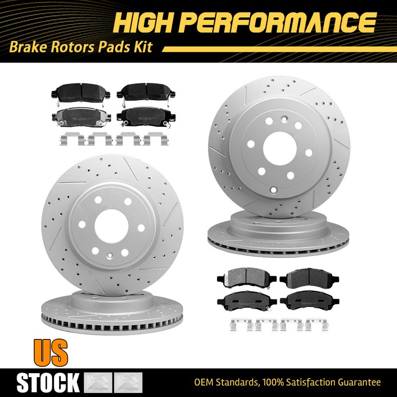 Front Rear Rotors Brakes Pads For 2007 – 2016 Chevy Traverse GMC Acadia Enclave