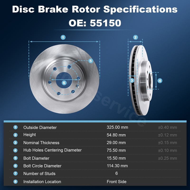 Front Brake Rotor for 2007-2017 GMC Acadia Chevy Traverse Buick Enclave Saturn gallery