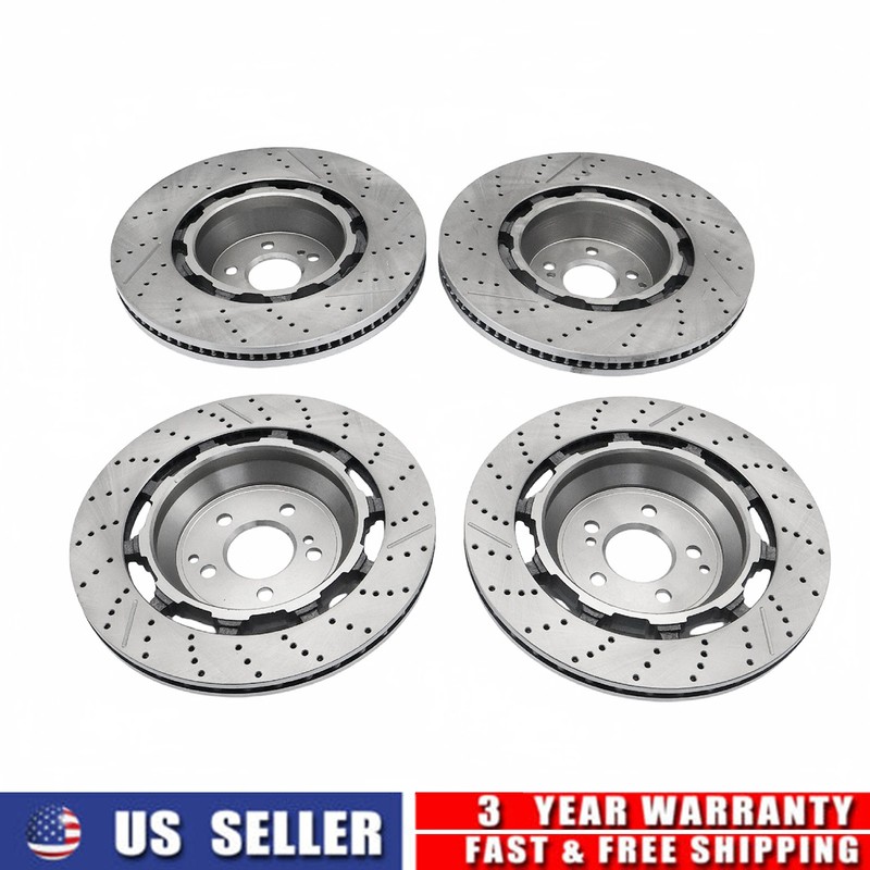 4x Front & Rear Brake Rotors Fits Mercedes-Benz W222 S63 AMG S65 AMG 2014-2020 gallery