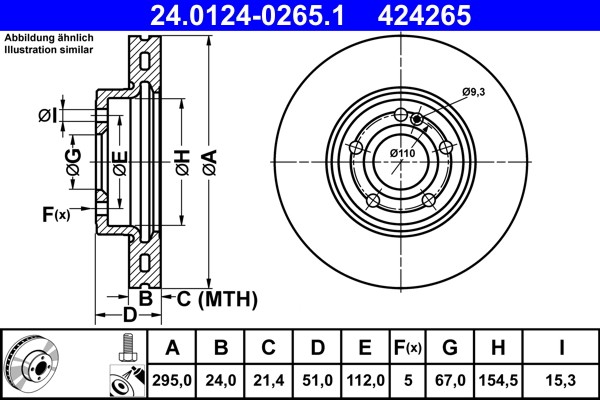ATE 24.0124-0265.1 Brake Disc for Mercedes-Benz gallery