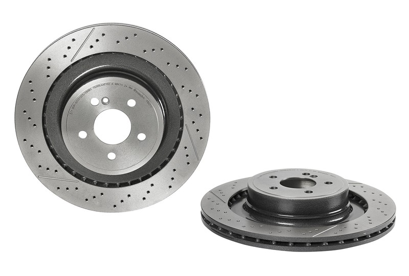 Brembo 09.A822.11 UV Coated Pillar Vented drilled + Slotted Rear Brake Rotor…