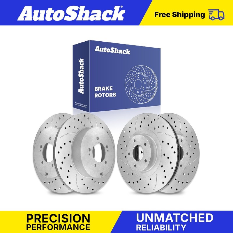 Front Rear Drilled Slotted Brake Rotors for Mitsubishi, Outlander 2007-2013