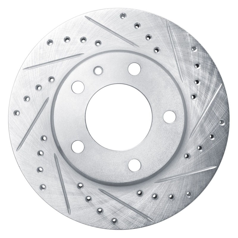 For BMW 524td 85-86 Brake Rotor eLINE Drilled & Slotted 1-Piece Front Passenger