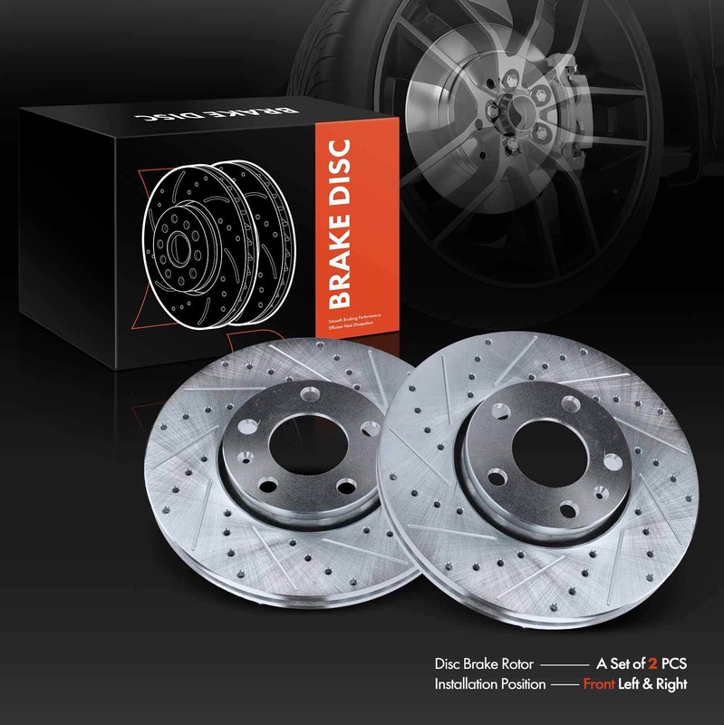 Drilled & Slotted Brake Rotors for Audi A4 A4 Quattro A6 Volkswagen Passat Front gallery
