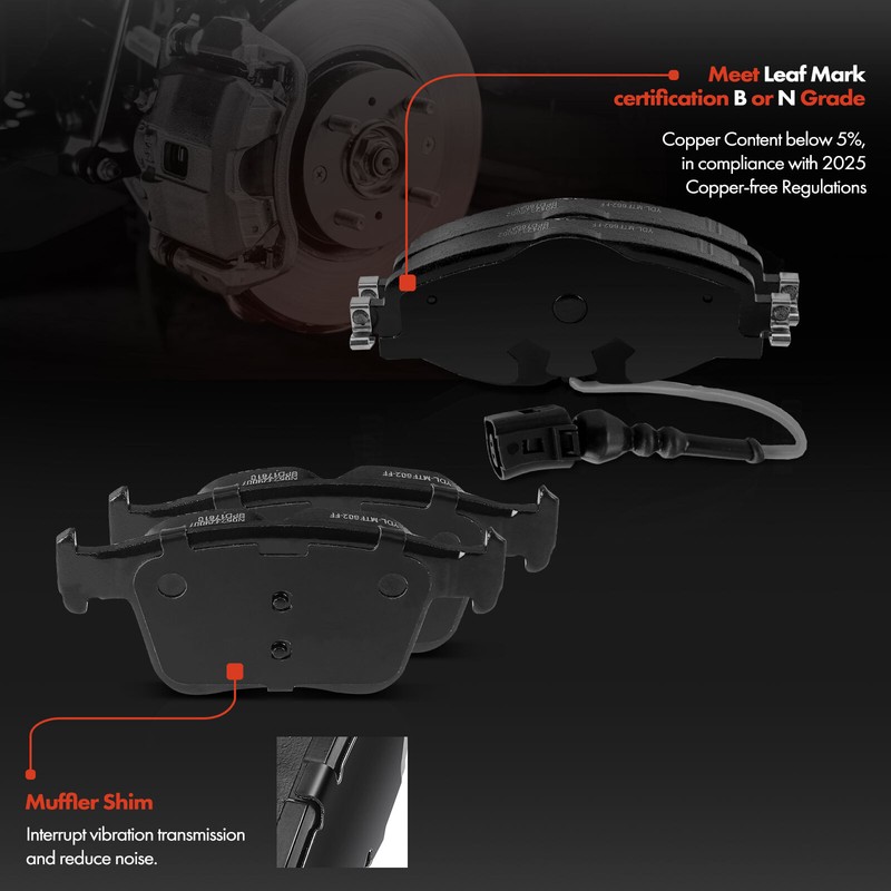 12x Front & Rear Disc Brake Rotors & Ceramic Pads for Volkswagen Jetta 2022 1.4L gallery