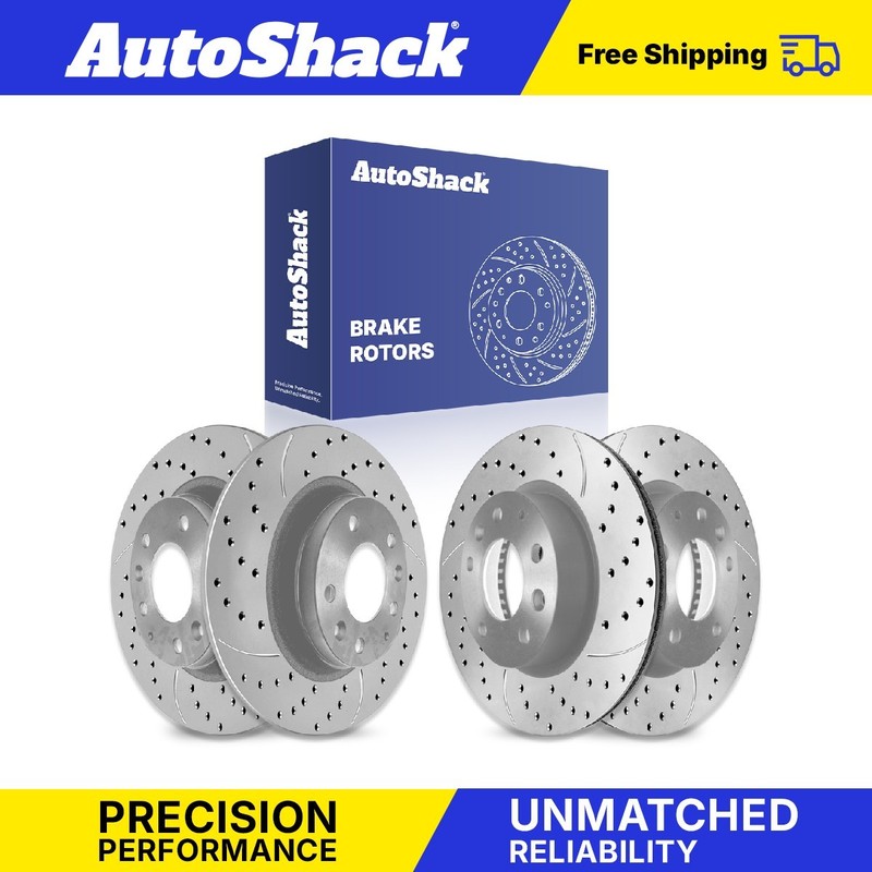 Front Rear Drilled Slotted Brake Rotors Set for Ford, Fusion 2006-2012