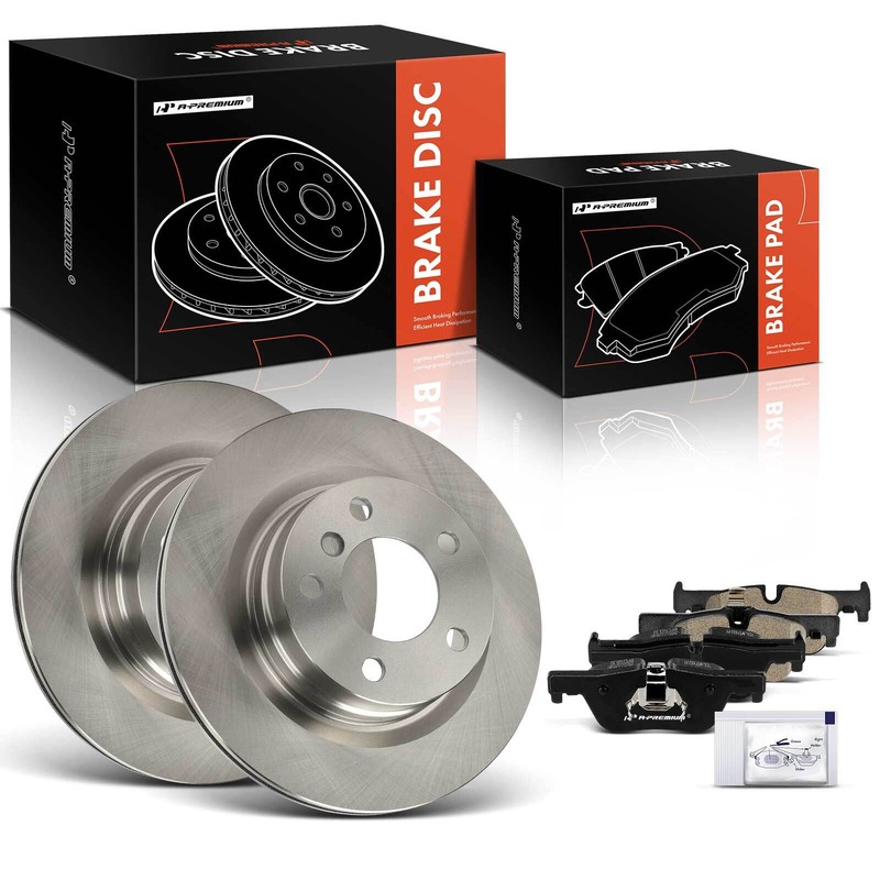 Disc Brake Rotors & Brake Pads Rear Side for BMW 228i xDrive 230i 328i 320i 328d gallery
