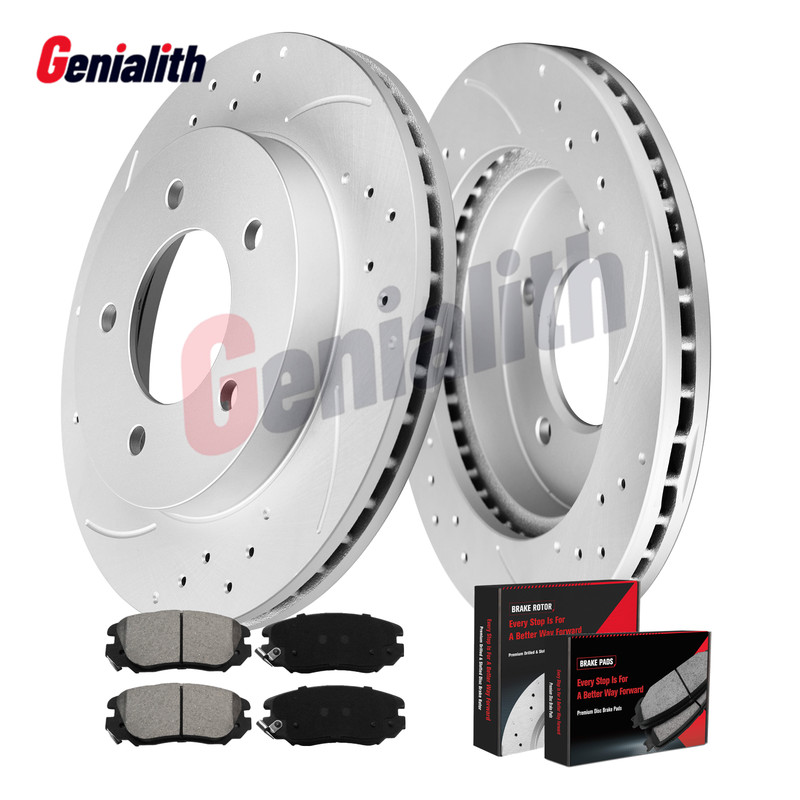 Front Drilled Rotors + Brake Pads for Chevy Equinox Malibul Impala GMC Terrain