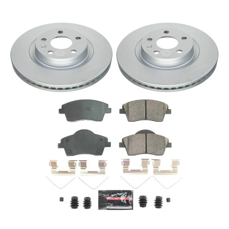 CRK8577 Powerstop Brake Disc and Pad Kits 2-Wheel Set Front for Volvo XC40 19-22