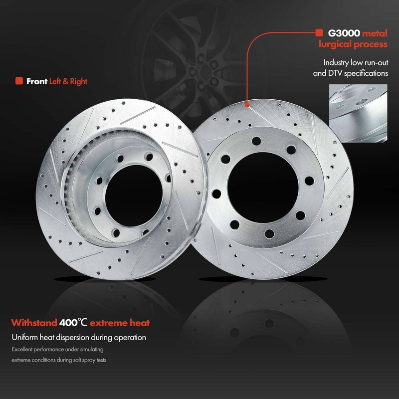 Front & Rear Drilled Rotor & Ceramic Brake Pads for Ford F-250 F-350 Super Duty gallery
