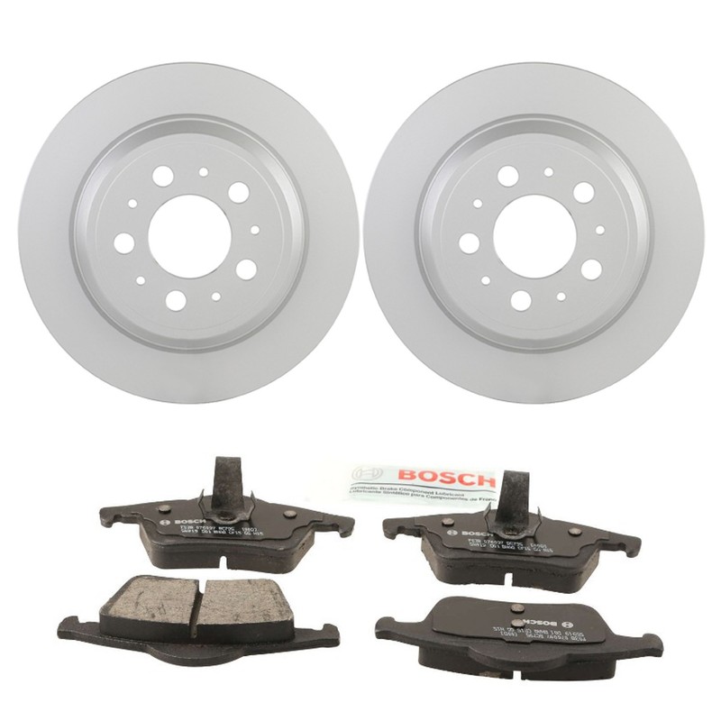 Bosch QuietCast Rear Rotors & Ceramic Disc Brake Pad Kit For S60 S80 V70 XC70