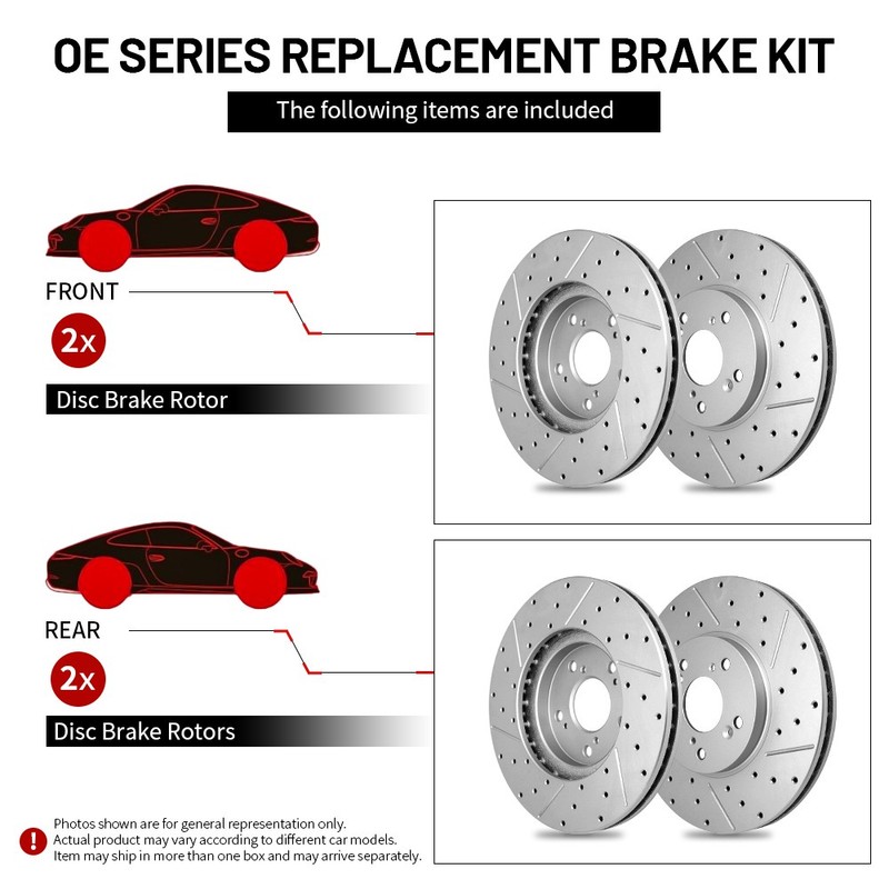 Front & Rear Drilled Brake Rotor For 2013 2014 2015-2019 Ford Fusion Lincoln MKZ gallery