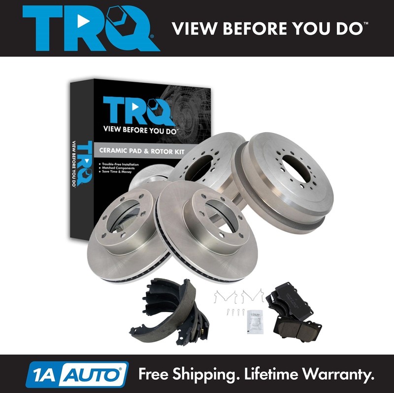 TRQ Front & Rear Brake Pad & Rotor Kit Ceramic For 2000-2002 Toyota Tundra