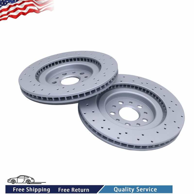4PCS Front Rear 2PC Drilled Vented Rotors Fit Maserati Ghibli Quattroporte 17+ gallery