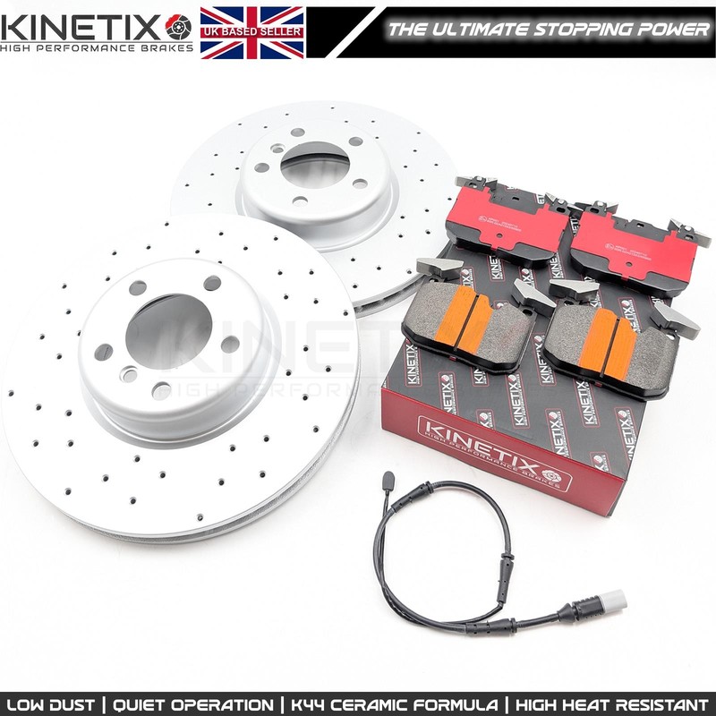 FOR BMW 435i F32 F33 F36 M SPORT DRILLED FRONT BRAKE DISCS PADS SENSOR 340mm gallery
